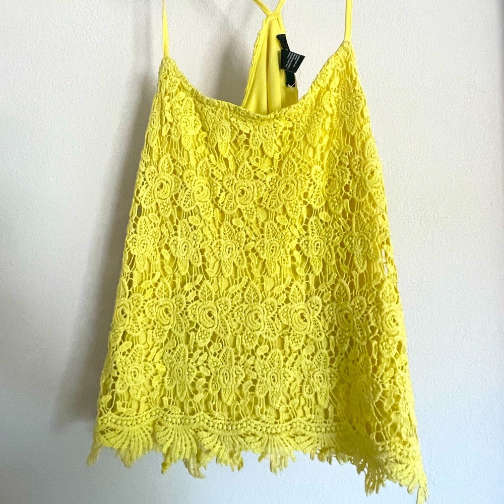 Forever 21 Yellow Lace Tank